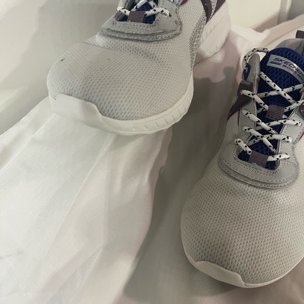 Skechers Light Gray and Violet Sneakers - Picture 6 of 11